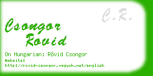 csongor rovid business card